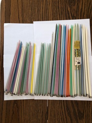 Vintage Lot of 52 Knitting Needles in 10'' & 14'' Lengths Assorted Sizes Good Used