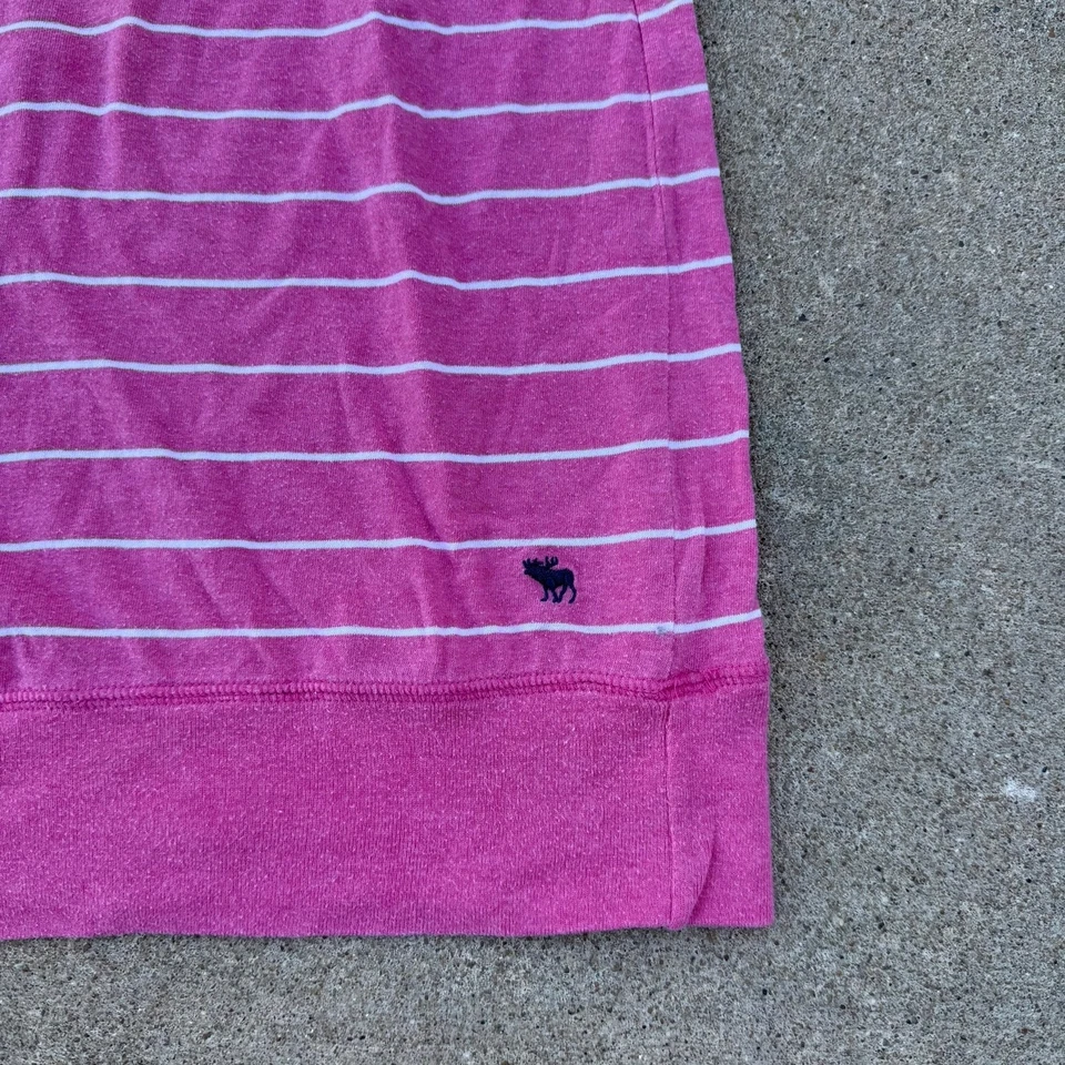 Camiseta sin mangas Abercrombie rosa y blanco a rayas espalda deportiva - XL Foto 3 de 4