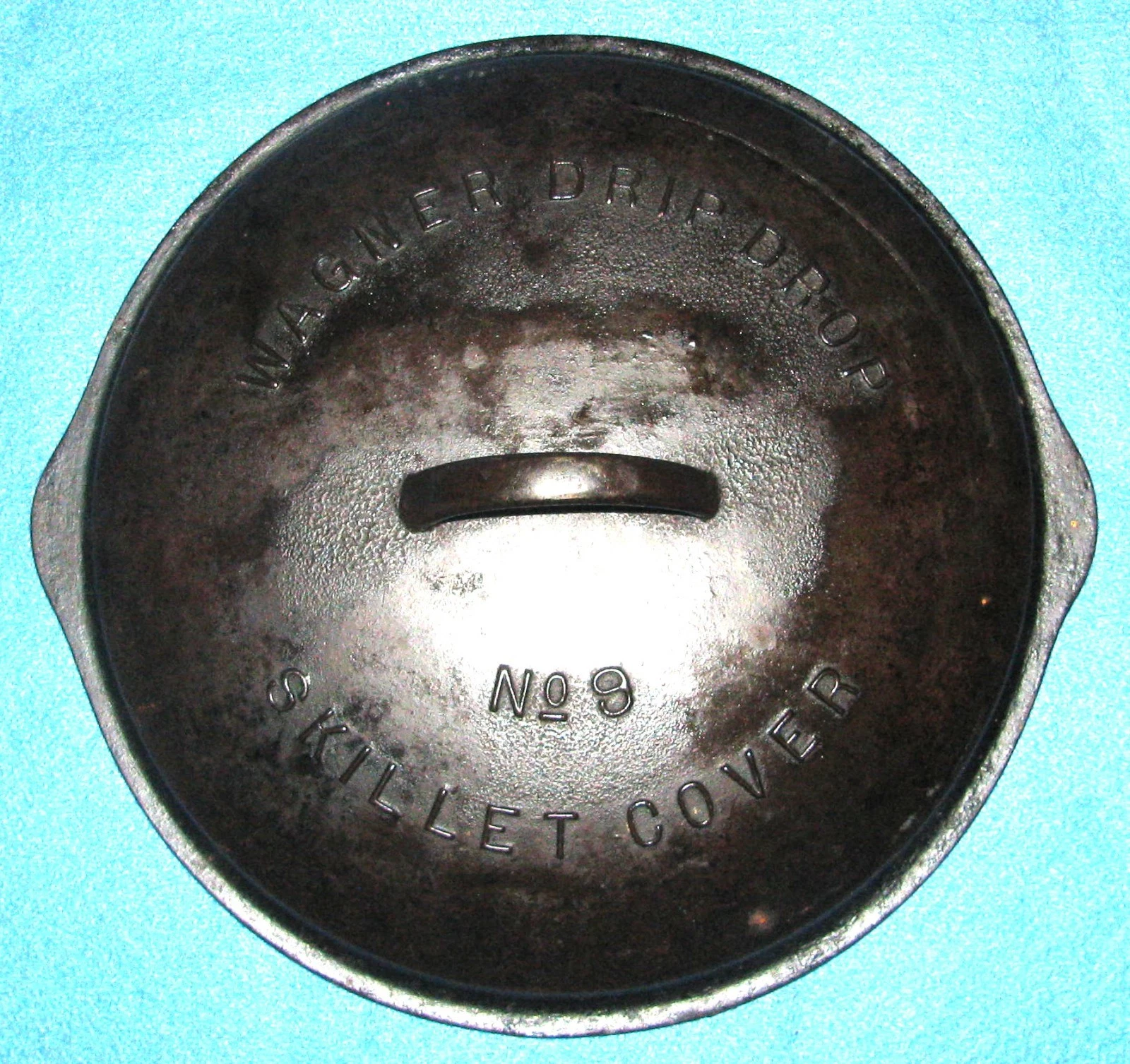 Vintage Wagner Drip Drop No. 9 Cast Iron Skillet Cover 1069👍