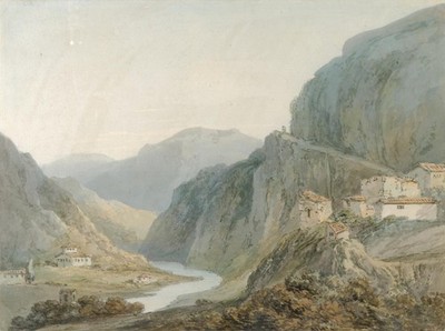 Turner Aufstieg zur Kaskade von Terni romantische Meereslandschaft Wandkunstdruck Poster Ma