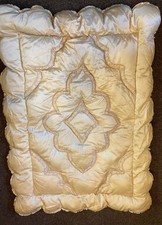 Vintage Champagne cream Eiderdown Quilt Small Single Feather
