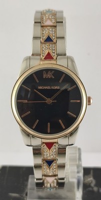 Beautiful MICHAEL KORS Quartz Black Dial Working Women Wristwatch Stay Punctual