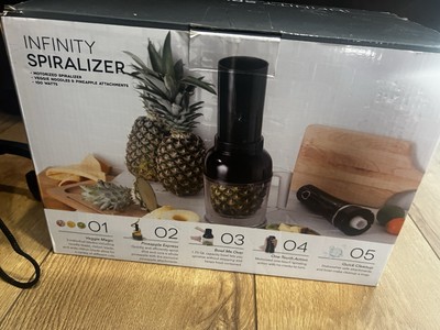 Infinity Spiralizer Electric Veggie & Pineapple Cutter 100W   Complete Set BLACK