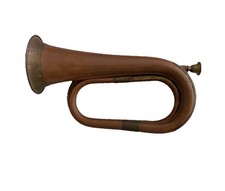 Vintage Copper and Brass Cavalry Bugle Horn - Decorative Military Style India