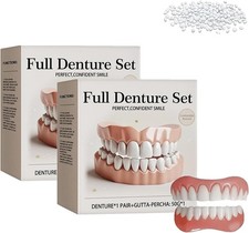 Advanced Customized Full Denture Set 2 Pack Silicone Soft Dentures Repair Kit