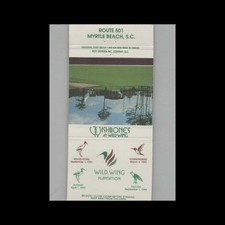 Matchbook Cover Wishbones at Wild Wing Myrtle Beach SC