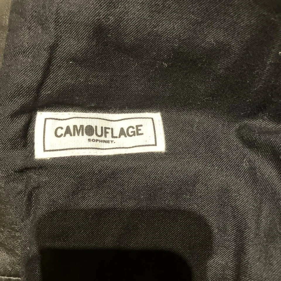 SOPHNET. Black Leather Jacket M Camouflage Zipper Riri Style Used - Image 4 of 4