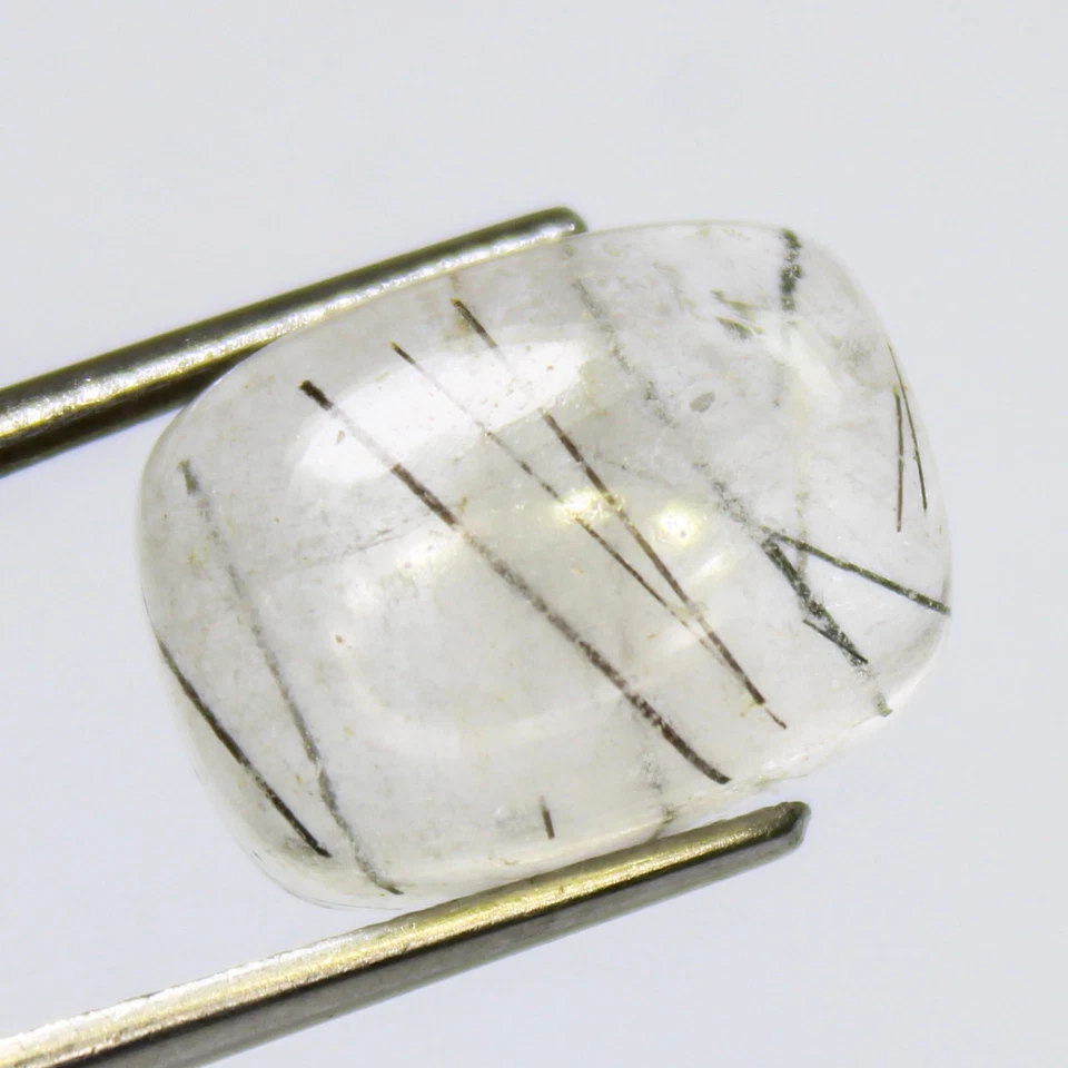 Natural Black Rutile Quartz Cabochon In Cushion Shape 14x12x6 mm Size 9.70 Cts - Image 3 of 4