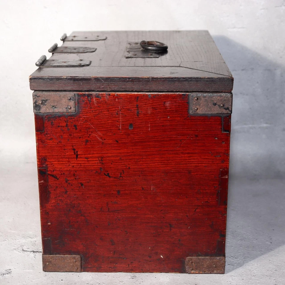 Antiguo japonés de madera Kake Suzuribako caja de piedra tinta cajón Funa Tansu WBX326 Foto 4 de 4