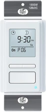 7 Day Programmable In-Wall Timer Switch Automatically Turns Lights and Fans On/O