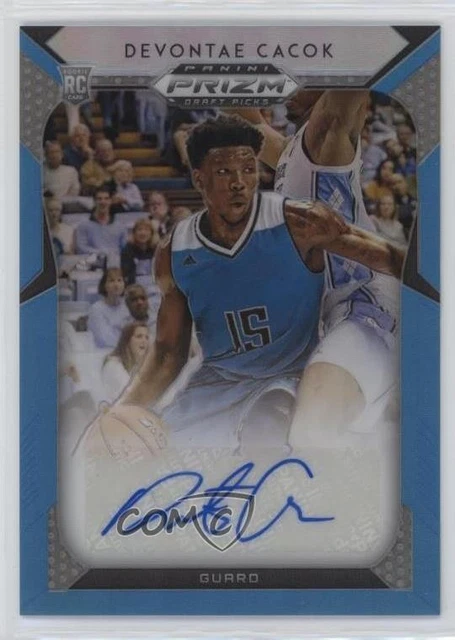 2019-20 Panini Prizm Draft Picks Carolina Blue 4/30 Devontae Cacok #121 Auto 8cl