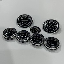 BMW 7-tlg. Emblem Set mit Nabendeckeln passend f�r E36 E46 F30 X5 X6