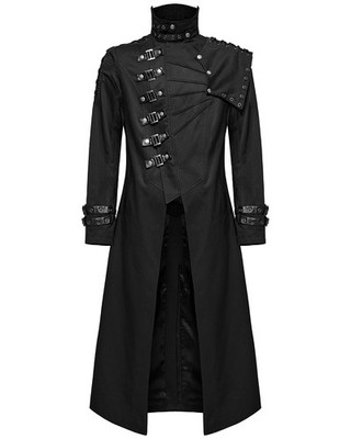 Punk Rave Mens Long Gothic CyberPunk Asymmetric Shoulder