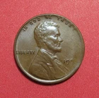195X Lincoln Wheat Cent Mint Error - Tapered Planchet