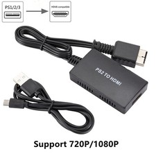 PS2 to HDMI Converter Video Adapter, 1080P HD for PlayStation 1/2/3 HDTV Monitor