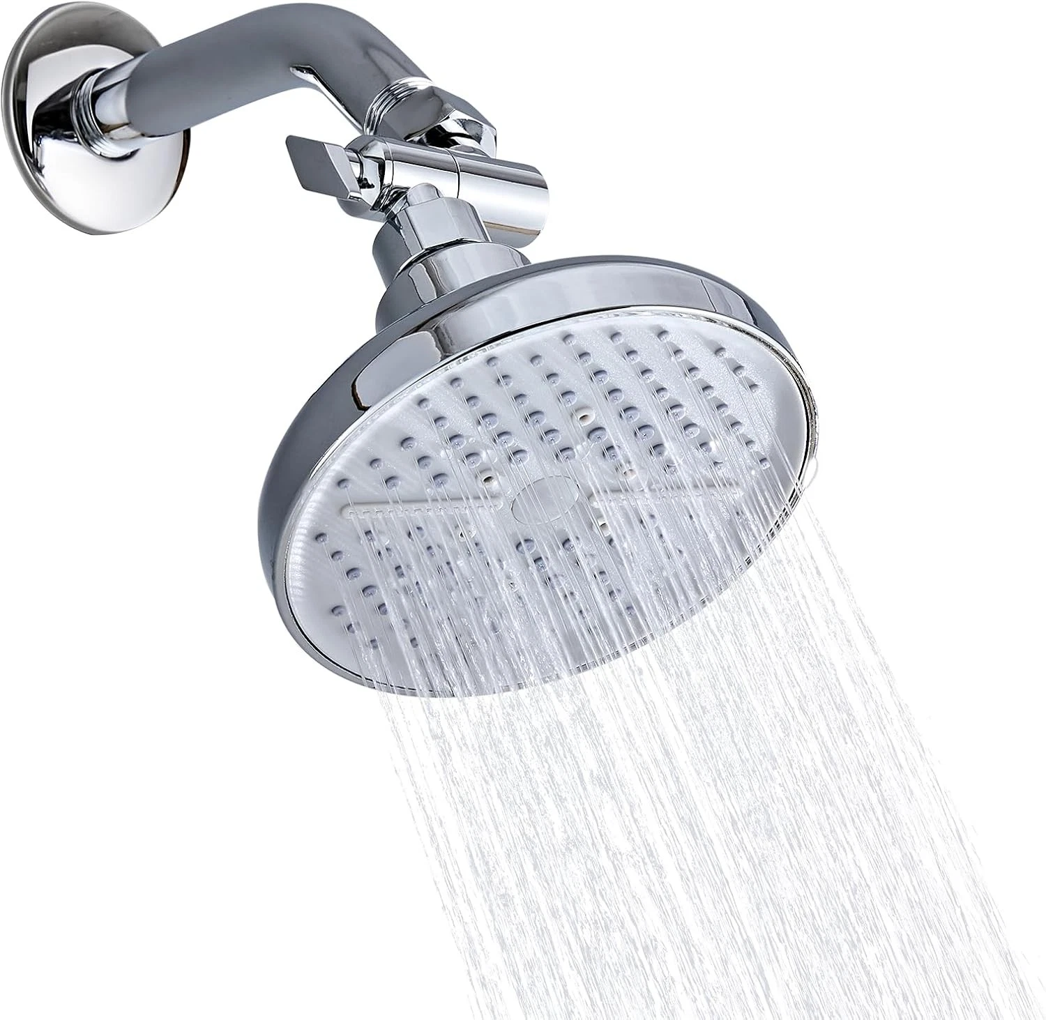 Shower Head High Pressure Rain Fixed Showerhead 5-Setting W/ Adjustable Metal