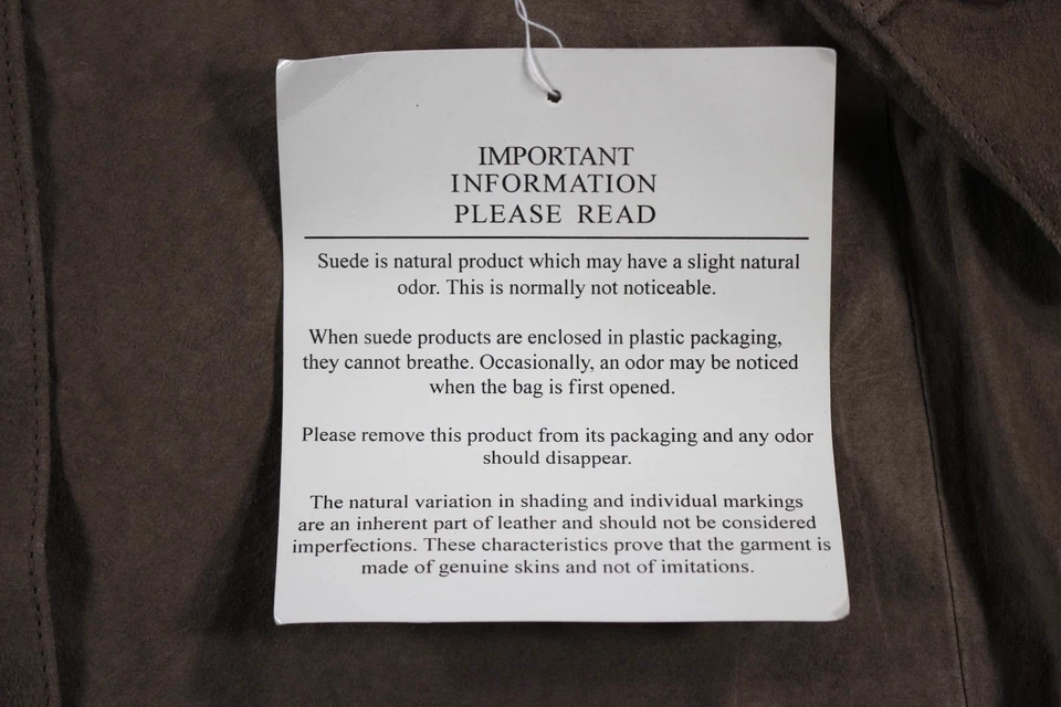 Nueva Chaqueta Camisa Jessica Holbrook De Colección Para Mujer 2X Gamuza Cuero Chamarra Beige Foto 3 de 4