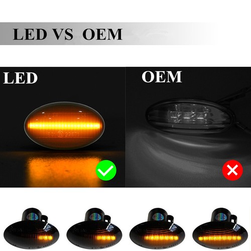 Smoke Sequential LED Side Marker Turn Signal Light For 07-19 Fiat 500 500L 500C - Picture 5 of 10