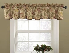 1 Waverly Imperial Dress Jacobean Floral  50" x 15" Scalloped  Trimmed Valance