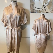 M.A.DAINTY NWOT Silk/Viscose Satin Jacquard Mosaic Belted Kimono Dress 10AUS/6US