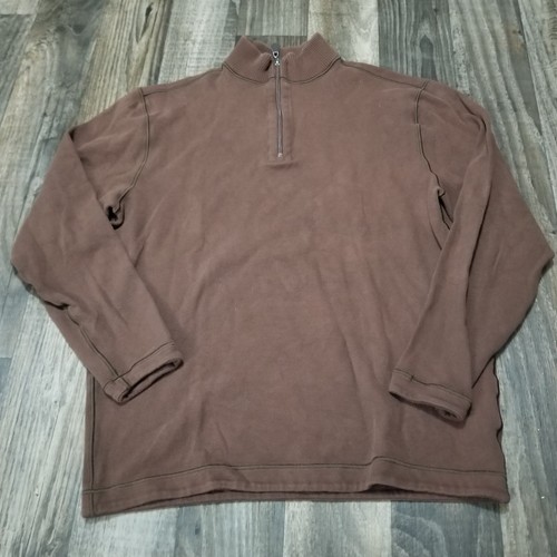 Johnston & Murphy Men's Brown Quarter-Zip Pullover Sweater Size Medium