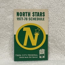 SCARCE 1977-78 Minnesota North Stars TCF Bank Pocket Schedule, Lou Nanne, NICE!