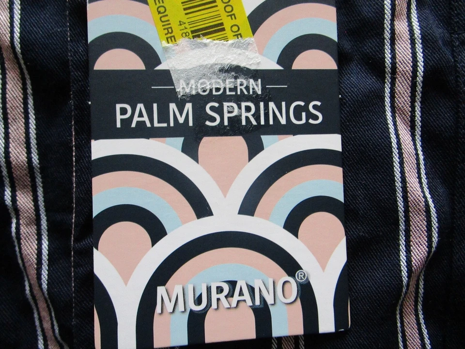 Camisa de hombre Murano Palm Springs ajustada XL manga corta negra dorada a rayas nueva con etiquetas Foto 4 de 4