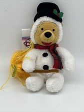 Disney Mini Bean Bag SNOWMAN 8'' Plush Toy Winnie The Pooh Bear With Tag