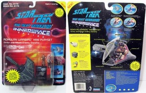 STAR TREK NEXT GEN ROMULAN WARBIRD MINI PLAYSET + PICARD SELA FIGURES SEALED NEW