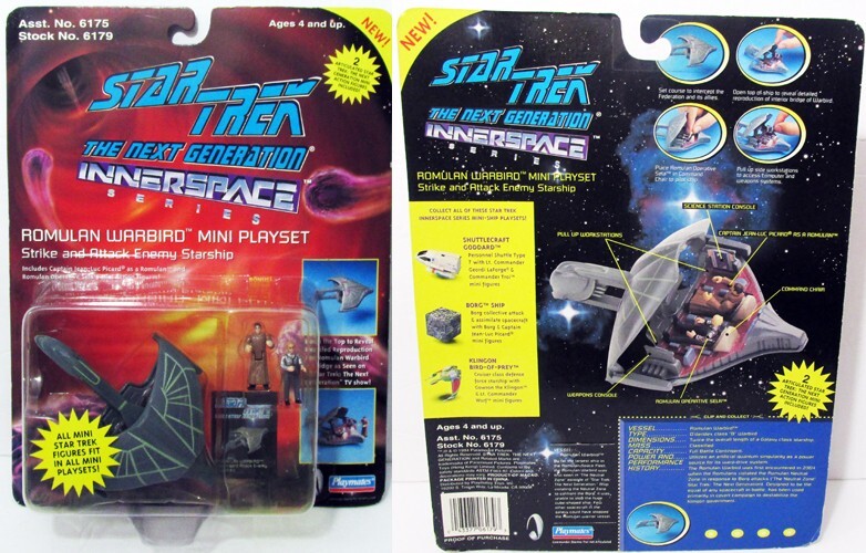 STAR TREK NEXT GEN ROMULAN WARBIRD MINI PLAYSET + PICARD SELA FIGURES SEALED NEW