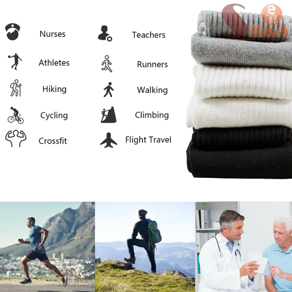 Lot 3-12 Pairs Mens Solid Sports Athletic Work Plain Crew Socks Size 9-11 10-13 - Image 3 of 4