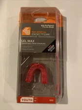 NEW Shock Doctor YOUTH 10 & Under Mouth Guard GEL MAX RED Boil & Bite Latex-Free