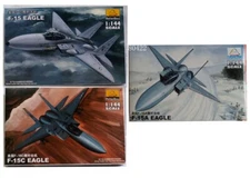 3PCS Aircraft Fighter Military Model Assemble Kit 1/144  F-15、F-15C、F-15A EAGLE