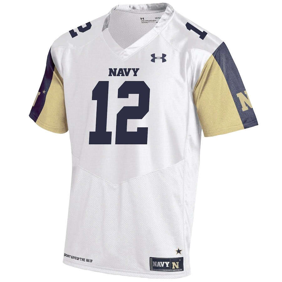 Under Armour Men’s Navy Midshipmen White Rivalry Game Football Jersey  Medium M