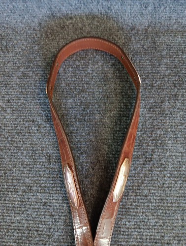 Cintura vintage Brighton tono argento concho pelle marrone western donna media 34 - Foto 9 di 17