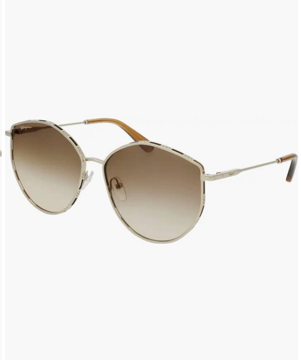 Salvatore Ferragamo Brown Gradient Aviator Sunglasses Ferragamo Salvatore Ferragamo Brown Gradient Pilot Ladies  main image 4