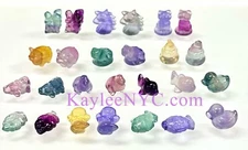 Wholesale Lot 26 Pcs Mix Mini Candy Fluorite Carvings Crystal Healing Energy