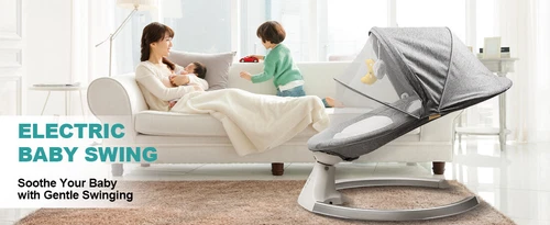 Bluetooth Electric Baby Swing Infant Cradle Bouncer Rocker Chair Music Remote UK - Picture 11 of 19