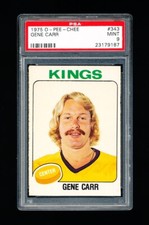 1975 OPC HOCKEY 343 GENE CARR PSA 9 MINT KINGS