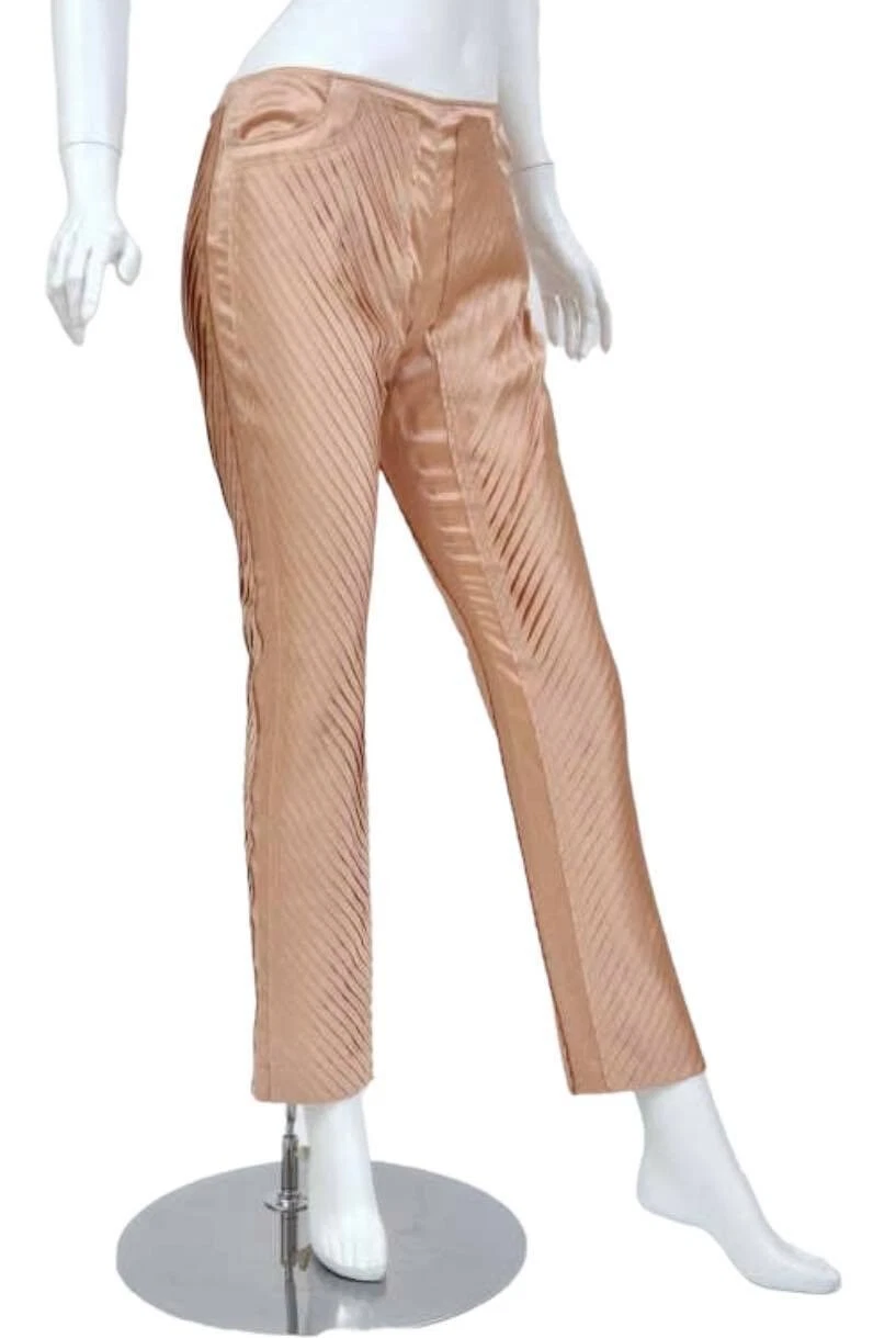 Pantaloni S S 2004 Gucci by Tom Ford Nudi Seta 42 6 ***Nuovi con Etichette