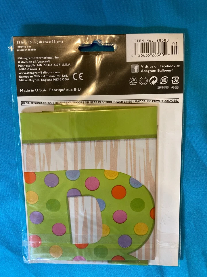 Juego de dos cubos de Mylar anagrama de 15 pulgadas con forma cuadrada Baby Block nuevos Foto 3 de 3