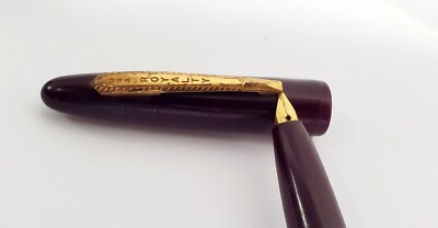 Vintage RARE Royalty Fountain Pen USA Maroon Plum Colored Medium? Nib For Repai 