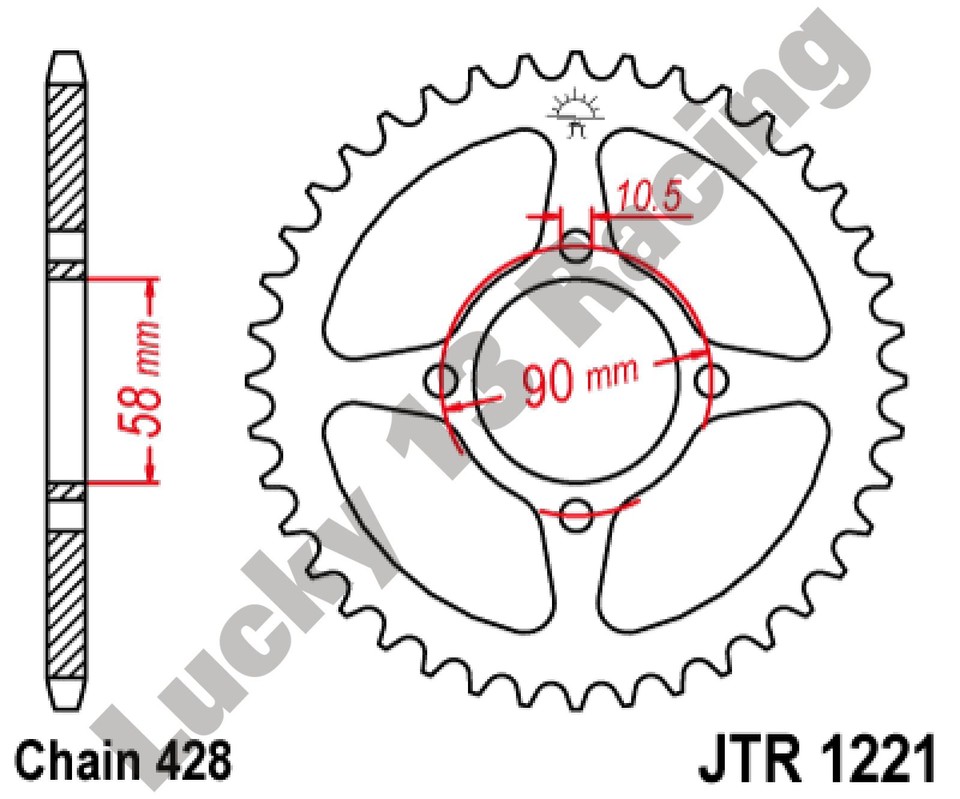Stahl Kettenrad Für HONDA CBR125 2011/2012 44 428 CB125F 2014/2016