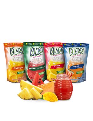 Klass Aguas Frescas | Drink Mix Tropical Variety Pack | Watermelon Cantaloupe...
