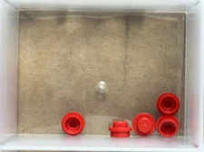 LEGO Parts - Red Plate, Round 1 x 1 - No 4073 - QTY 5