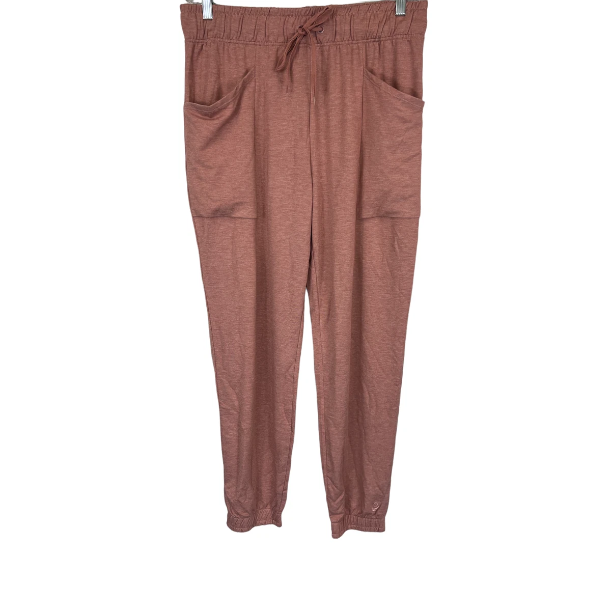 Cuddl Duds Womens Comfortwear Regular Length Jogger Pants Mink Taupe Medium Size