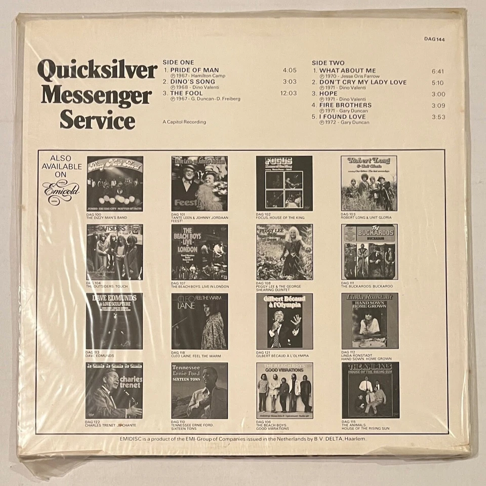 QUICKSILVER MESSENGER SERVICE s/t 1975 DUTCH Emigold Compilation LP PSYCH Sealed - Image 2 of 2