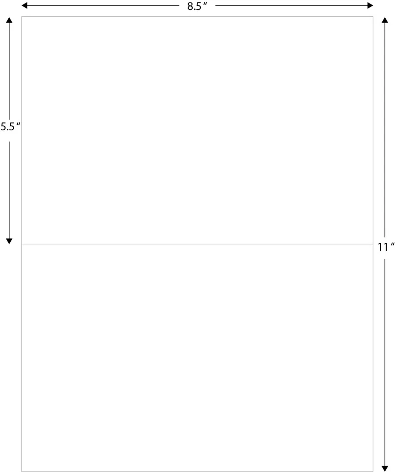 Media Hoja Autoadhesiva Etiquetas de Envío 8.5" x 5.5" Etiquetas en Blanco Marca Hechas en EE. UU. Foto 2 de 4