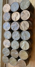 1974D Copper Lincoln Memorial roll of 50 USA penny cent coins