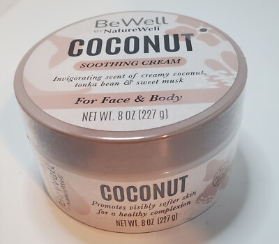 Be Well by Nature Well COCONUT SOOTHING CREAM for Face & Body Lotion 8 oz.
